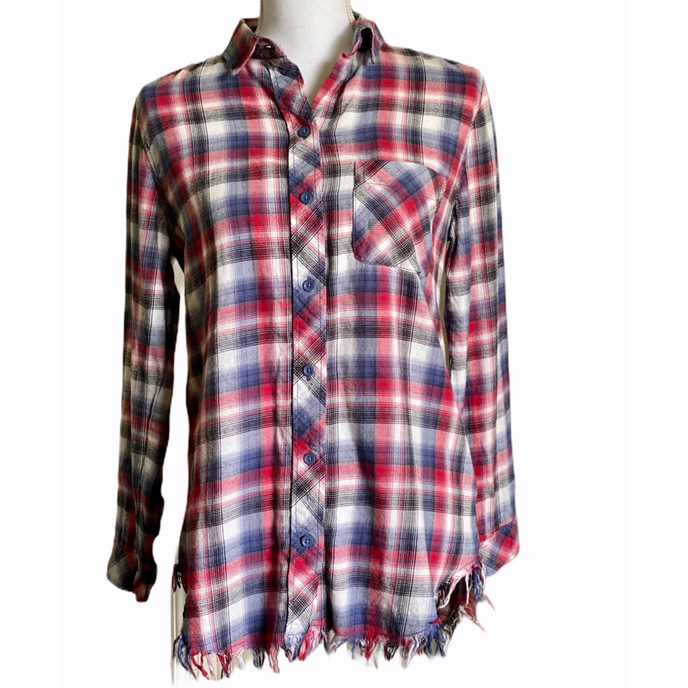 BeachLunchLounge Plaid Flannel Shirt Size XS